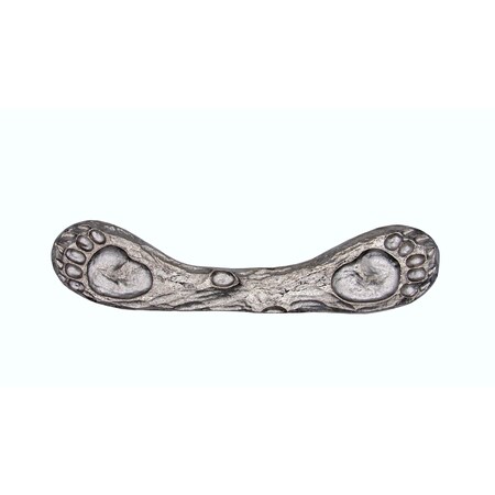 Buck Snort Distinctive Decorative Hardware Dual Bear Track 2-15/16-in Center to Center Nickel Cabinet Pull PL00169-0100